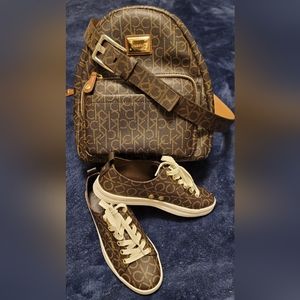 CALVIN KLEIN mini backpack/shoes/belt set